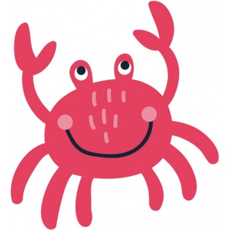 autocollant crabe rose
