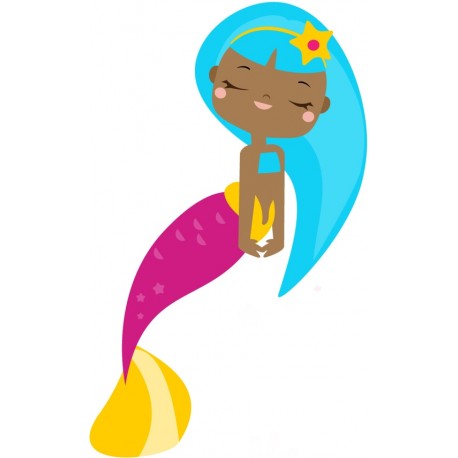 autocollant mural sirene chambre fille