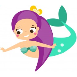 autocollant sirene decoration fille