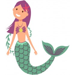 autocollant mural sirene fille