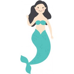 autocollant sirene rose bleu