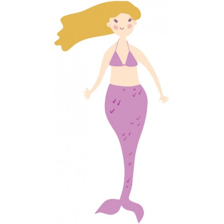 sticker mural sirene deco fille