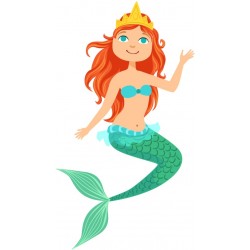 sticker mural sirene decoratif fille