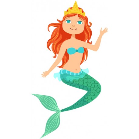 sticker mural sirene decoratif fille
