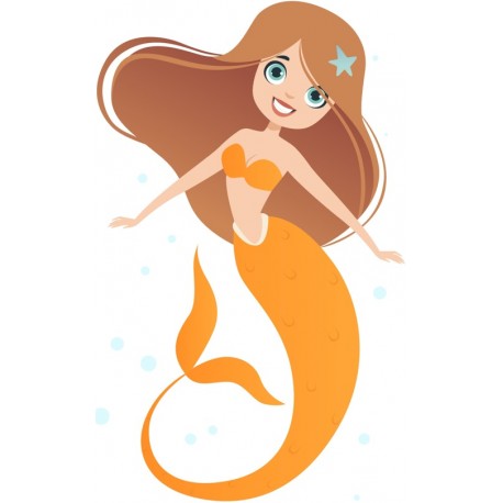sticker mural sirene fille