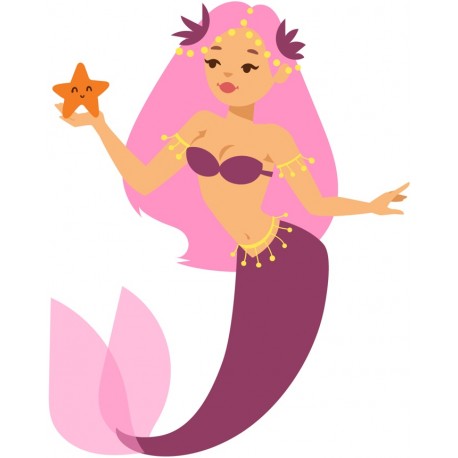 sticker sirene deco fille