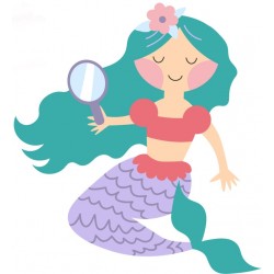 stickers muraux sirene bleu rose