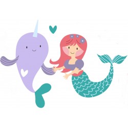 stickers muraux sirene decoratif