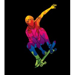 autocollant muraux skater chambre garcon