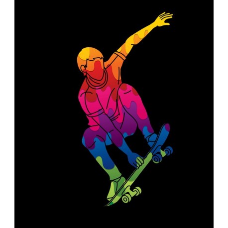 autocollant muraux skater chambre garcon