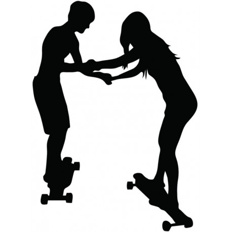 autocollant muraux skater couleurs fond noir
