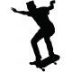 autocollant muraux skater noir blanc