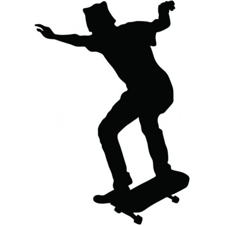 autocollant muraux skater noir blanc