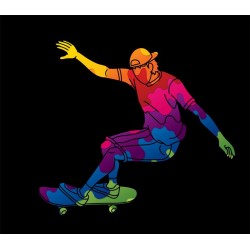 autocollant muraux skater pas cher