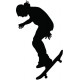 autocollants skater noir blanc