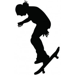 autocollants skater noir blanc