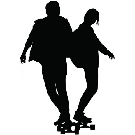 sticker mural skater couleurs fond noir