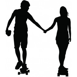 stickers muraux skater couleurs fond noir