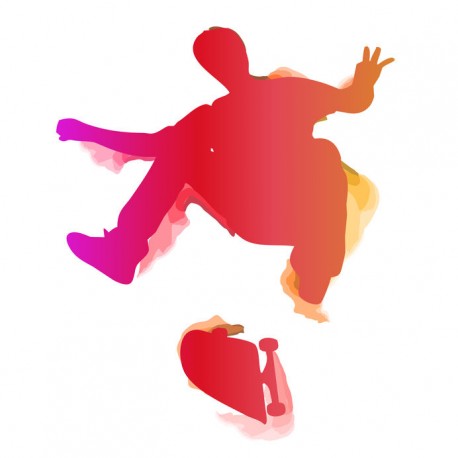 stickers muraux skater couple