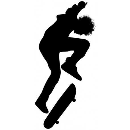 stickers muraux skater gris