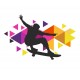 stickers muraux skater noir blanc