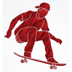 stickers muraux skater pas cher