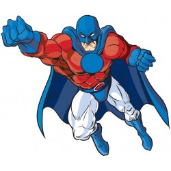 autocollant hero bleu orange