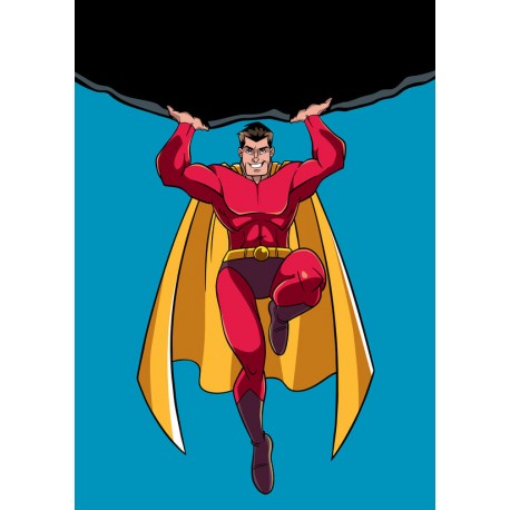 autocollant hero cape rouge