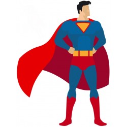 autocollants muraux super hero bleu blanc