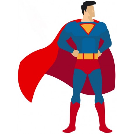 autocollants muraux super hero bleu blanc
