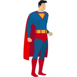 autocollants muraux super man rouge bleu
