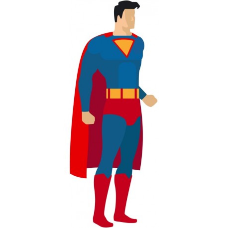 autocollants muraux super man rouge bleu