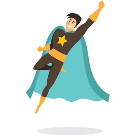 autocollant super hero rouge