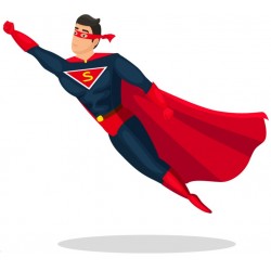 sticker mural super hero ciel