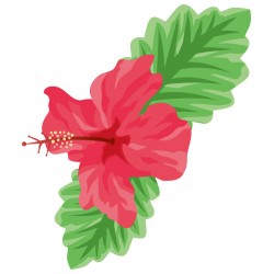 autocollant mural tiare bleu vert