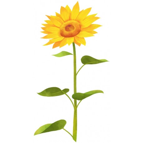 autocollant mural tournesol jaune