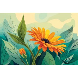 stickers tournesol paysage