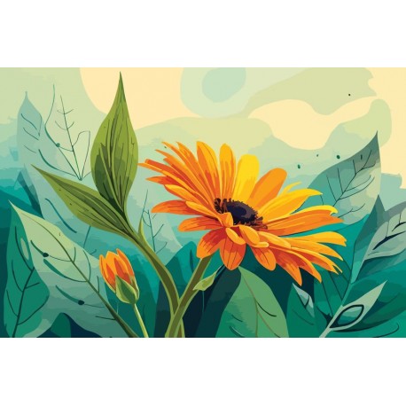 stickers tournesol paysage