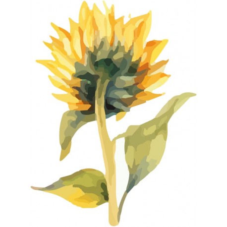 sticker tournesol decoratif