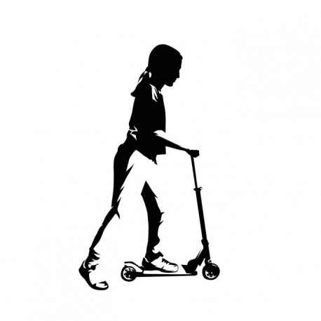autocollant mural trottinette deco
