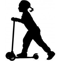 autocollant mural trottinette fille