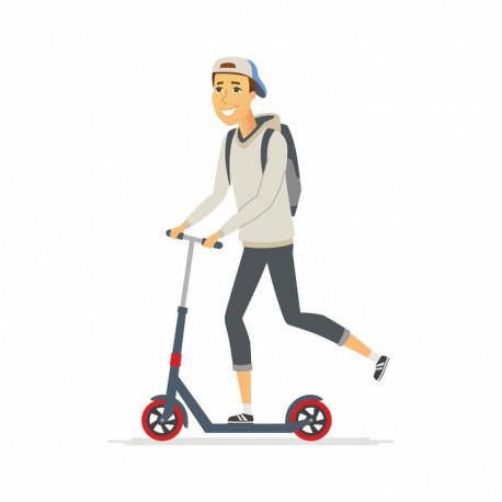 autocollant mural trottinette garcon