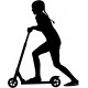 autocollant mural trottinette noir et blanc