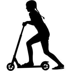 autocollant mural trottinette noir et blanc
