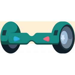 sticker mural trottinette rose bleu