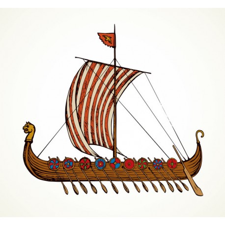 sticker mural bateau