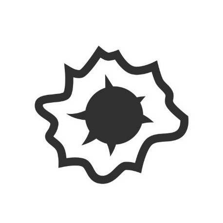 autocollant choc balle arme