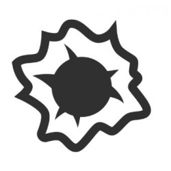 autocollant impacte de balle bleu blanc