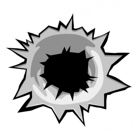 autocollant mural choc balle arme