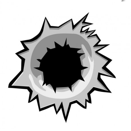 sticker impacte de balle bleu blanc